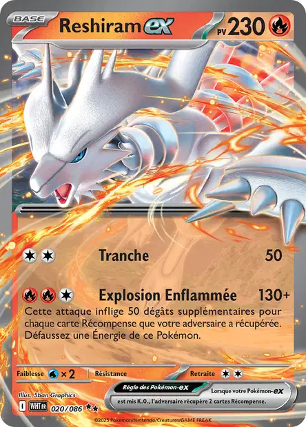 020/086 - Reshiram ex - EV10.5 Flamme Blanche