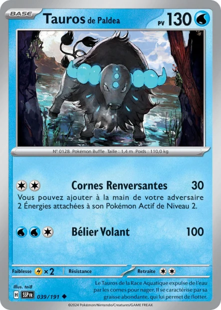 039/191 - Tauros de Paldea- EV8 Ătincelles DĂ©ferlantes