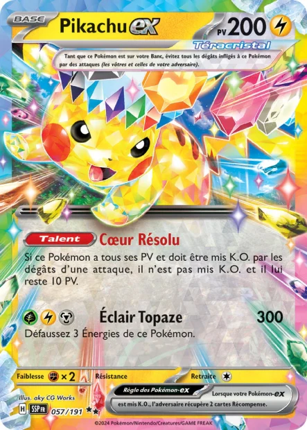 057/191 - Pikachu ex - EV8 Ătincelles DĂ©ferlantes