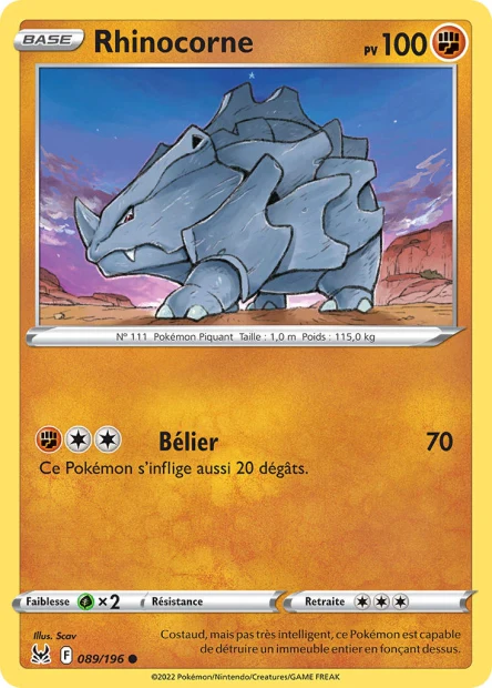 089/196 - Rhinocorne - EB11 Origine Perdue