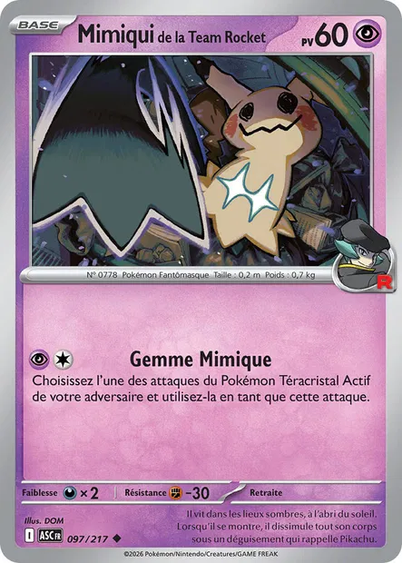 097/217 - Mimiqui de la Team Rocket - ME2.5 Héros Transcendants