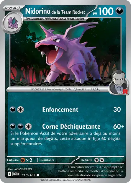 118/182 - Nidorino de la Team Rocket - EV10 Rivalités Destinées