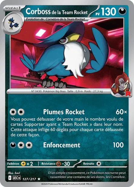 127/217 - Corboss de la Team Rocket - ME2.5 Héros Transcendants