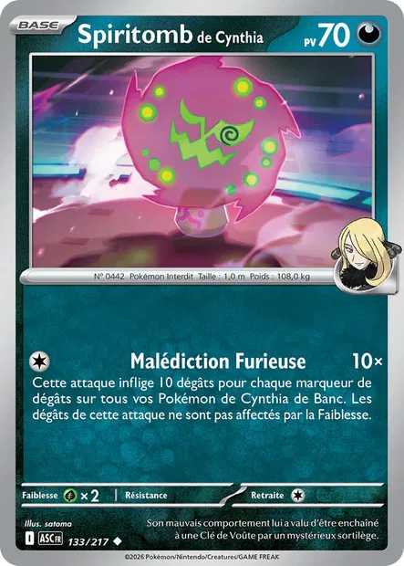 133/217 - Spiritomb de Cynthia - ME2.5 Héros Transcendants