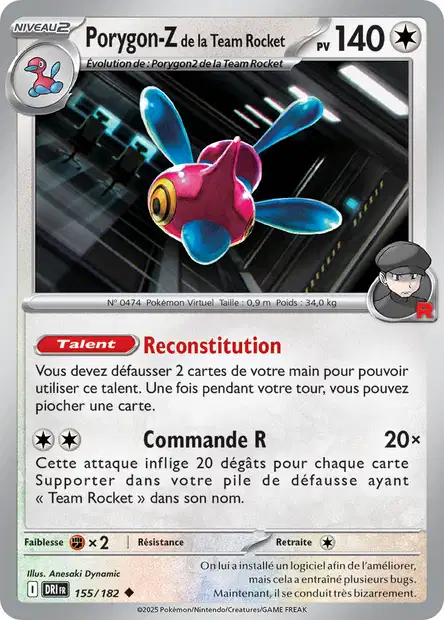 155/182 - Porygon-Z de la Team Rocket - EV10 Rivalités Destinées