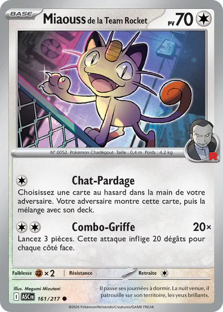 161/217 - Miaouss de la Team Rocket - ME2.5 Héros Transcendants