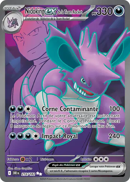 216/182 - Nidoking ex de la Team Rocket - EV10 Rivalités Destinées