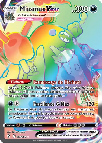 216/203 - Miasmax Vmax - EB7 Evolution Celeste