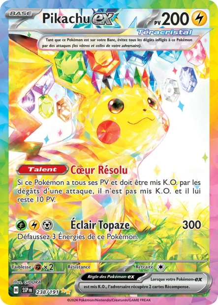 238/191 - Pikachu ex - EV8 Ătincelles DĂ©ferlantes