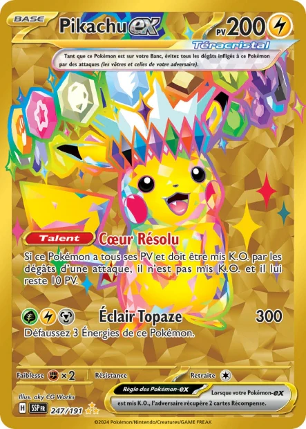 247/191 - Pikachu ex - EV8 Ătincelles DĂ©ferlantes
